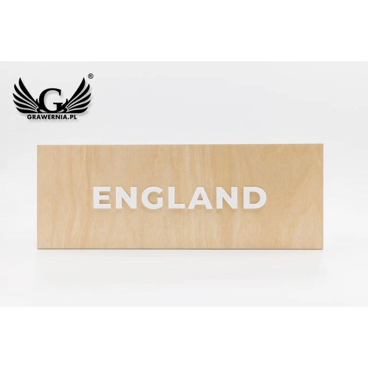 Holzschild mit erhabenem Plexiglastext - Abmessungen: 300x110mm - TAB069
