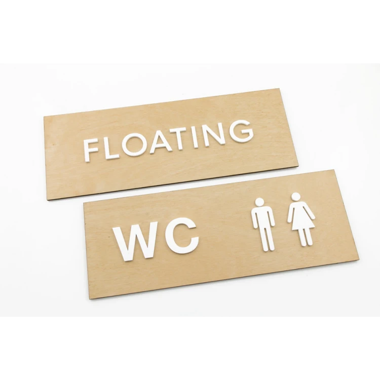 Holzschild mit erhabenem Plexiglastext - Abmessungen: 300x110mm - TAB069