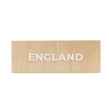 Holzschild mit erhabenem Plexiglastext - Abmessungen: 300x110mm - TAB069