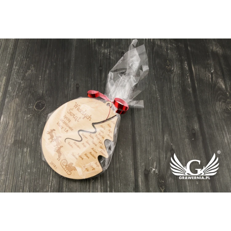 Holz-Weihnachtskugeln - Durchmesser: 100mm - graviert und gebeizt - BDR015
