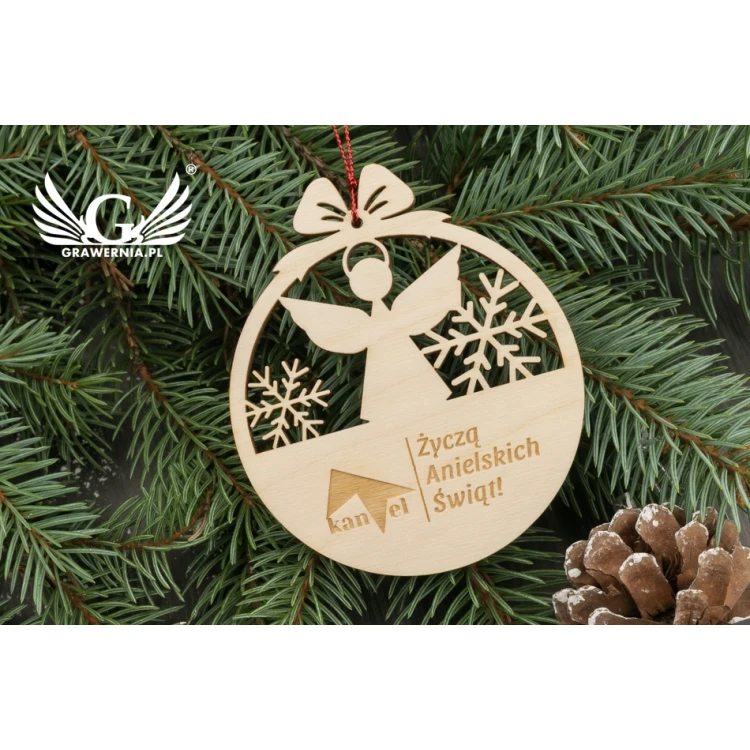 Holz-Weihnachtskugeln - Größe 80x93mm - individuelle Gravur - BDR024