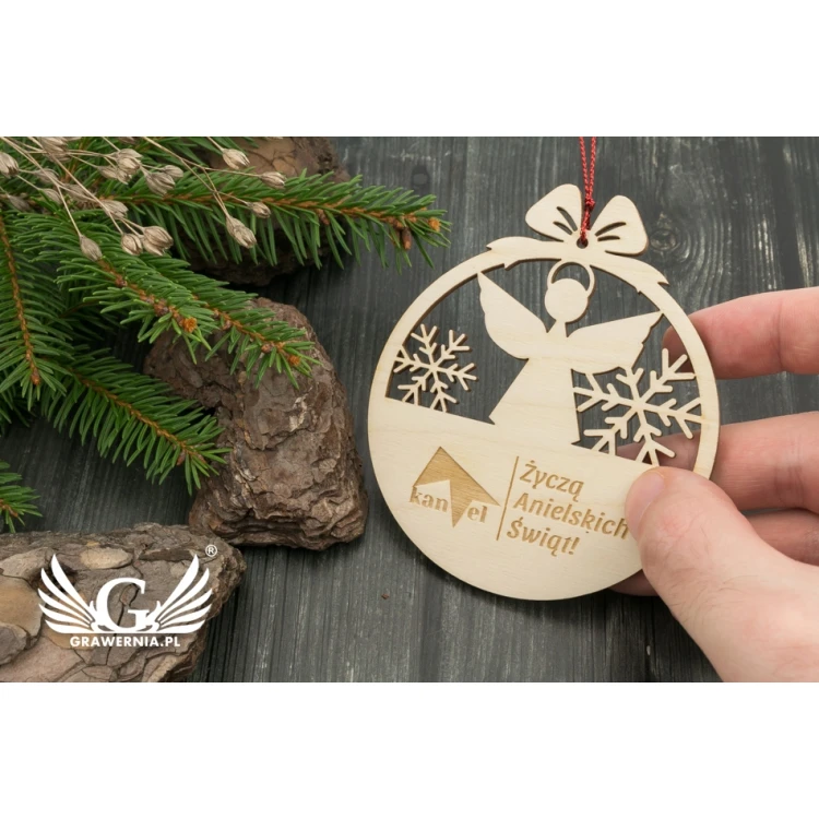 Holz-Weihnachtskugeln - Größe 80x93mm - individuelle Gravur - BDR024