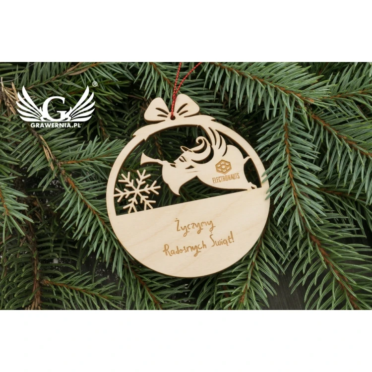 Holz-Weihnachtskugeln - Größe 80x93mm - individuelle Gravur - BDR017