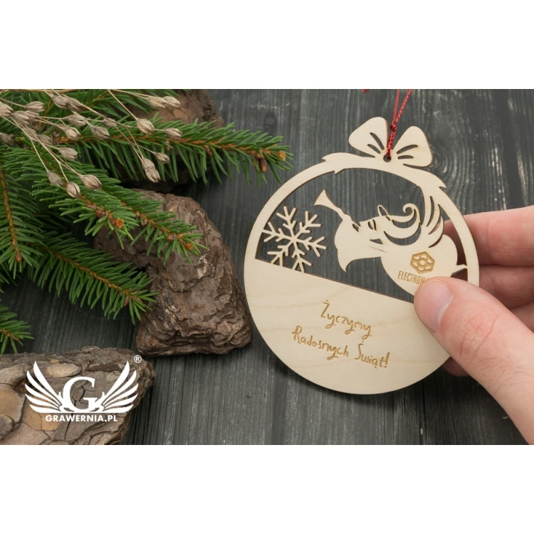 Holz-Weihnachtskugeln - Größe 80x93mm - individuelle Gravur - BDR017