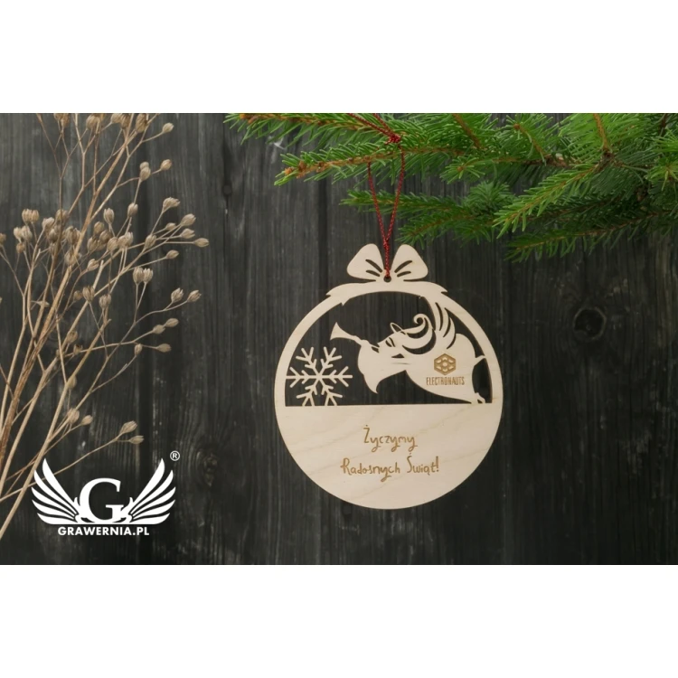Holz-Weihnachtskugeln - Größe 80x93mm - individuelle Gravur - BDR017