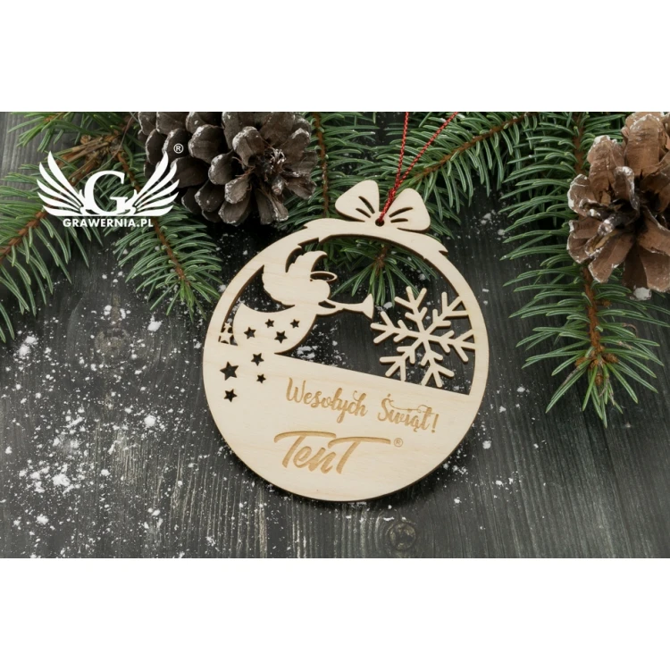 Holz-Weihnachtskugeln - Größe 80x93mm - individuelle Gravur - BDR018