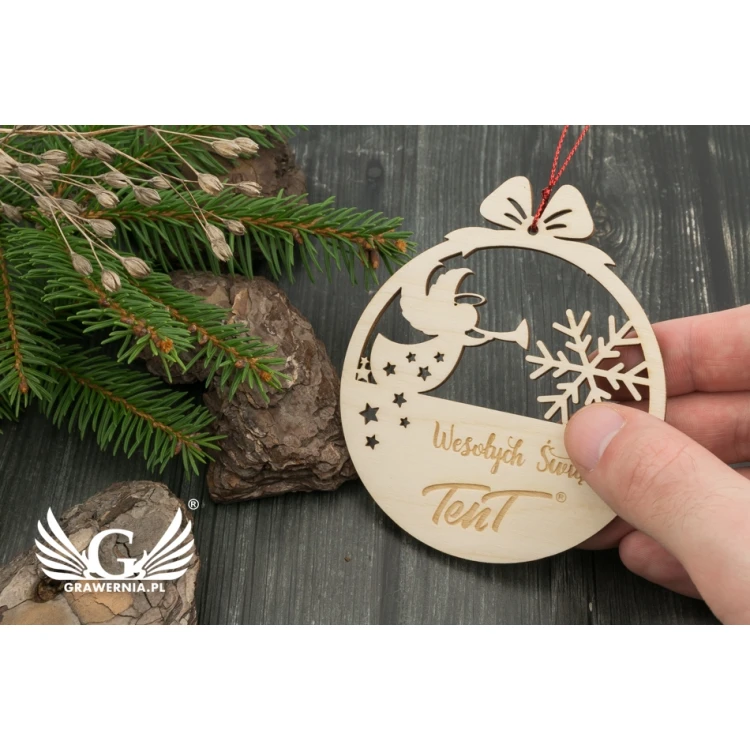 Holz-Weihnachtskugeln - Größe 80x93mm - individuelle Gravur - BDR018