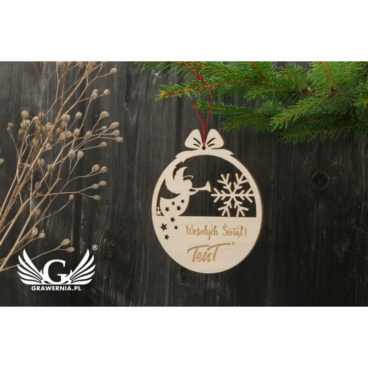 Holz-Weihnachtskugeln - Größe 80x93mm - individuelle Gravur - BDR018