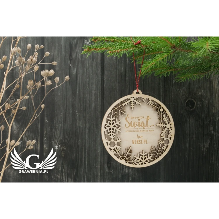 Holz-Weihnachtskugeln - Größe 80x85mm - individuelle Gravur - BDR019