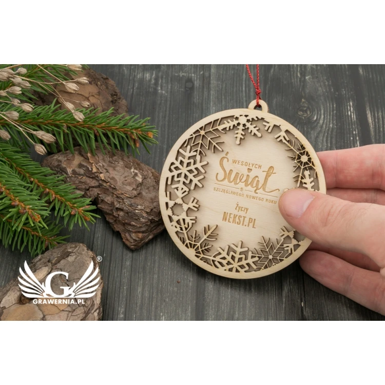 Holz-Weihnachtskugeln - Größe 80x85mm - individuelle Gravur - BDR019