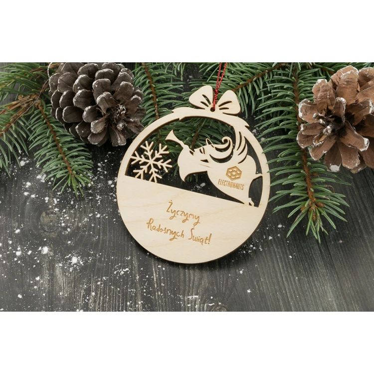 Holz-Weihnachtskugeln - Größe 80x93mm - individuelle Gravur - BDR017