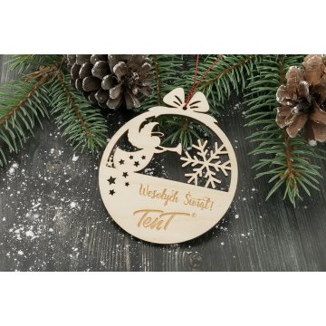Holz-Weihnachtskugeln - Größe 80x93mm - individuelle Gravur - BDR018