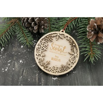 Holz-Weihnachtskugeln - Größe 80x85mm - individuelle Gravur - BDR019