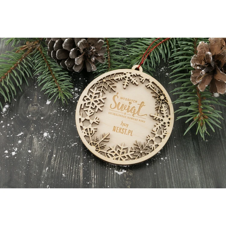 Holz-Weihnachtskugeln - Größe 80x85mm - individuelle Gravur - BDR019