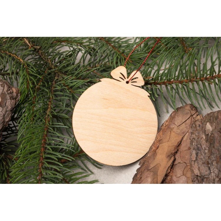 Holz-Weihnachtskugeln - Abm. 71x83mm - beliebige Gravur - BDR040