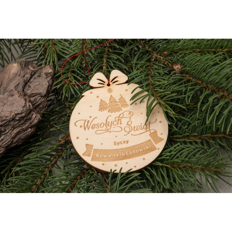 Holz-Weihnachtskugeln - Abm. 71x83mm - beliebige Gravur - BDR040
