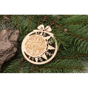 Holz-Weihnachtskugeln - Größe 71x83mm - individuelle Gravur - BDR041