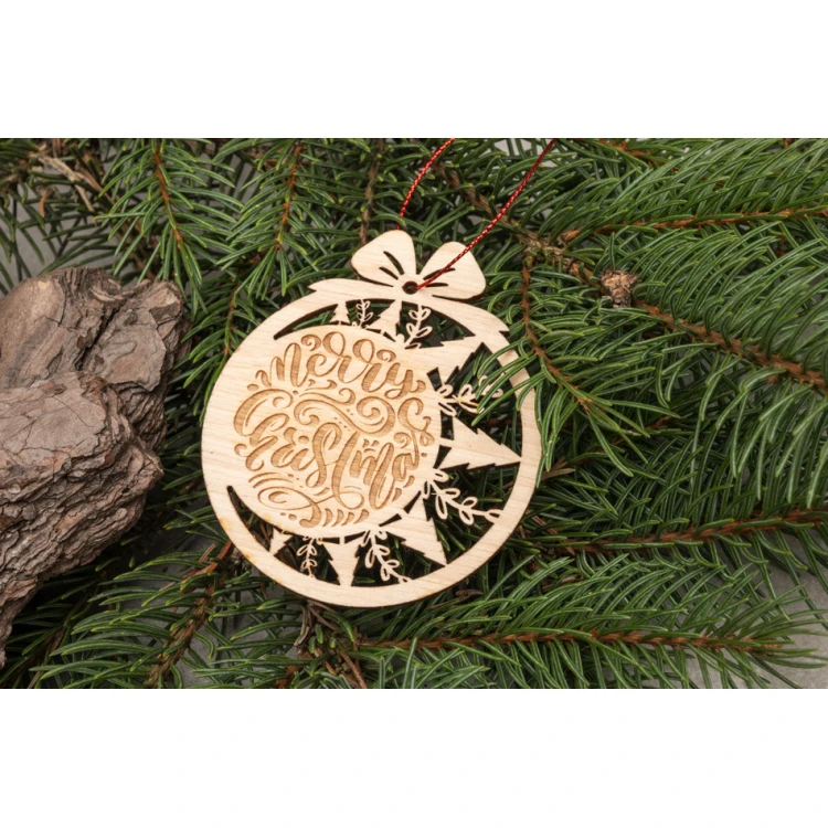 Holz-Weihnachtskugeln - Größe 71x83mm - individuelle Gravur - BDR041