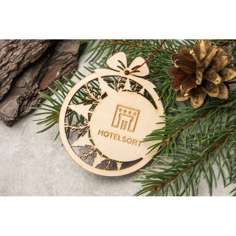 Holz-Weihnachtskugeln - Größe 71x83mm - individuelle Gravur - BDR041