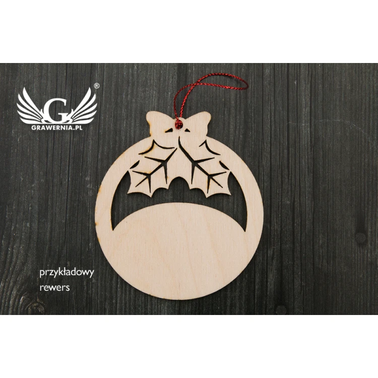 Holz-Weihnachtskugeln mit dem Bild der Heiligen Familie - Größe 80x93mm - beliebige Gravur - BDR009