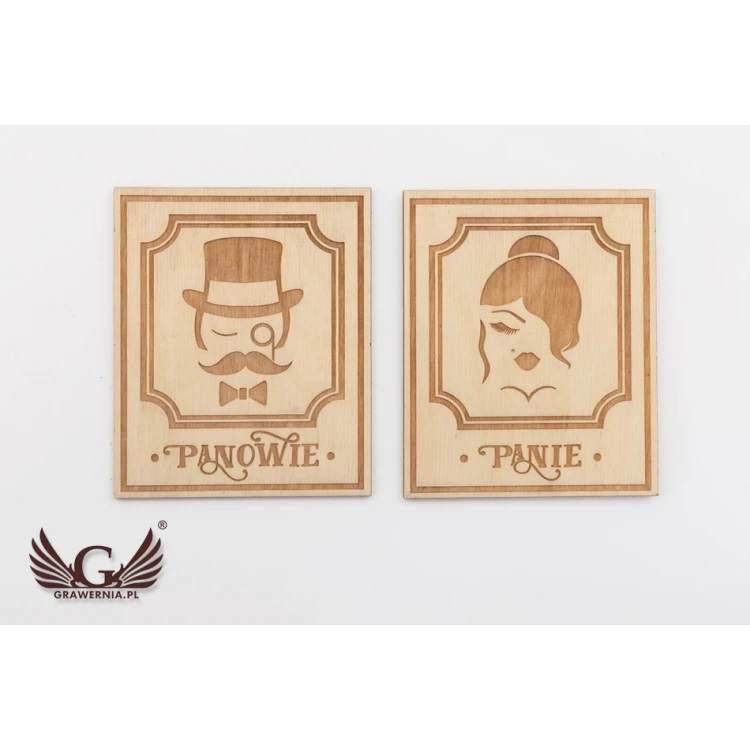 Holzschilder für Toiletten im Retro-Stil - TT039 - Größe 123x100mm
