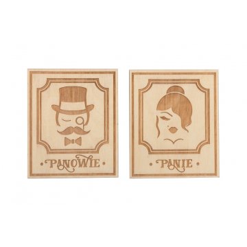 Holzschilder für Toiletten im Retro-Stil - TT039 - Größe 123x100mm