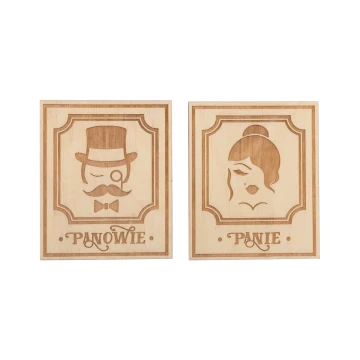 Holzschilder für Toiletten im Retro-Stil - TT039 - Größe 123x100mm