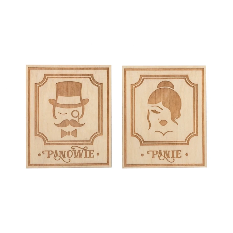 Holzschilder für Toiletten im Retro-Stil - TT039 - Größe 123x100mm