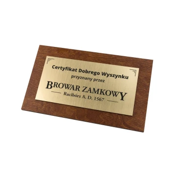 Holzzertifikat Andenken mit graviertem Schild - Abmessungen: 250x150mm - TAB104