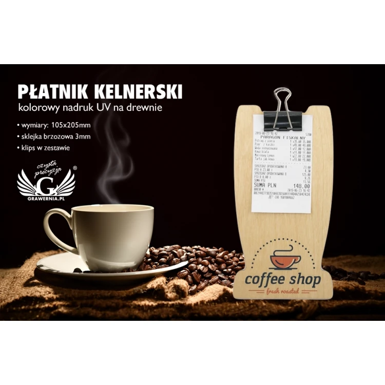 Holz Kellnerbörse - beliebiger UV-Druck - MEN022