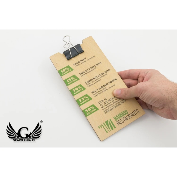 Holz Kellnerbörse - beliebiger UV-Druck - MEN023