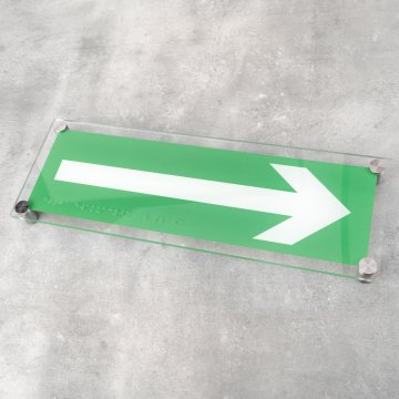 Evakuierungsroute - Plexiglas-Sicherheitsschild mit Braille-Schrift - Größe 350x120mm - TAB522