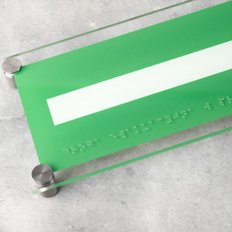 Evakuierungsroute - Plexiglas-Sicherheitsschild mit Braille-Schrift - Größe 350x120mm - TAB522