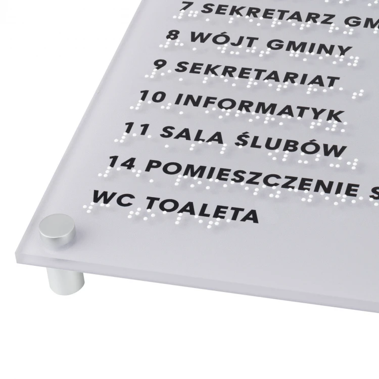 Großer Typhlographie-Plan mit Braille-Schrift - Plexi und ADA - Maße: 560x530mm - TAB535