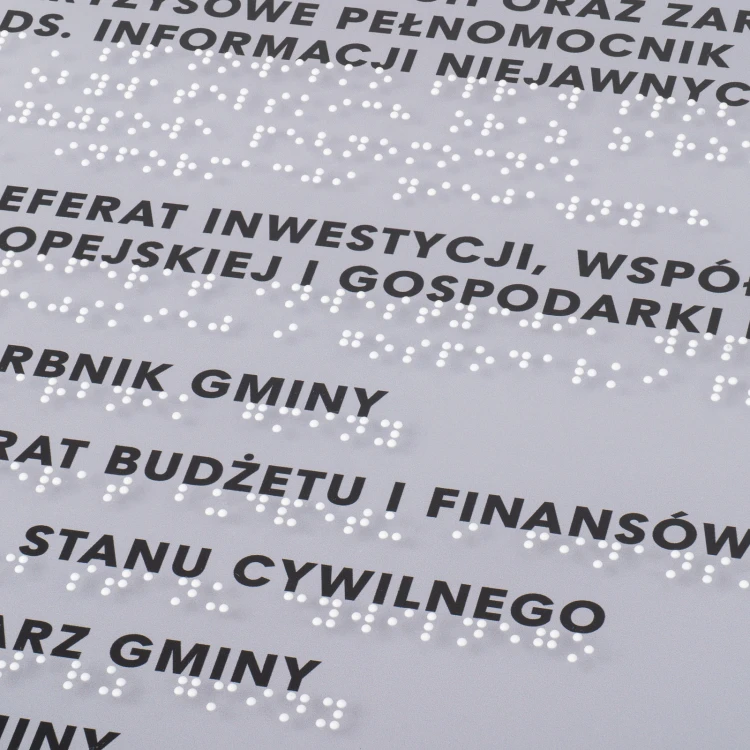 Großer Typhlographie-Plan mit Braille-Schrift - Plexi und ADA - Maße: 560x530mm - TAB535