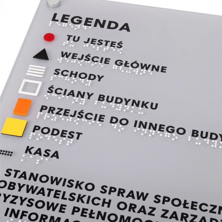 Großer Typhlographie-Plan mit Braille-Schrift - Plexi und ADA - Maße: 560x530mm - TAB535
