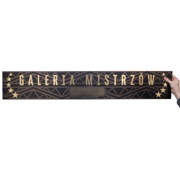 Großes Souvenir-Schild - goldene Gravierlaminat - UV-Druck - Abm. 200x1200mm - SZUV031