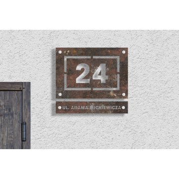 Zweiteiliges Hausnummernschild - Laminat Textures - Größe 297x260mm - SPD026