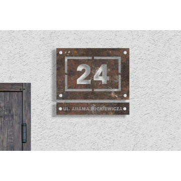 Zweiteiliges Hausnummernschild - Laminat Textures - Größe 297x260mm - SPD026