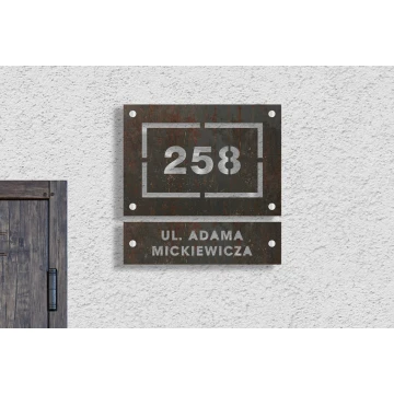 Zweiteiliges Hausnummernschild - Laminat Textures - Größe 297x290mm - SPD025