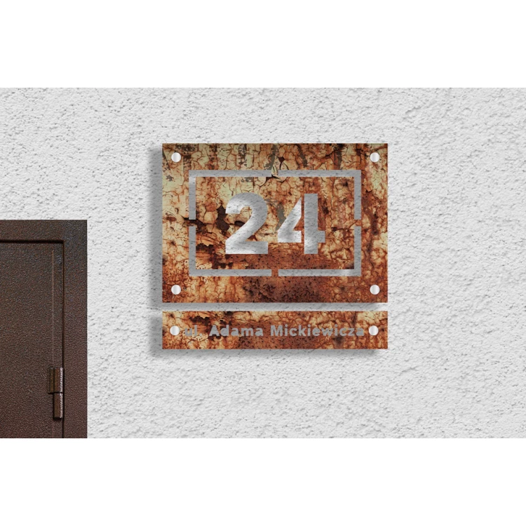 Zweiteiliges Hausnummernschild - Laminat Textures - Größe 297x260mm - SPD028