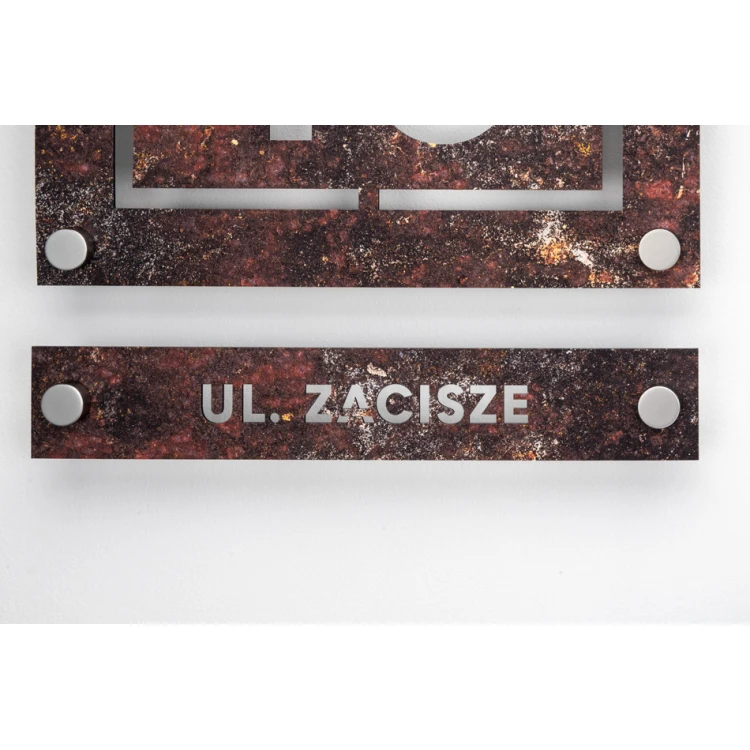 Zweiteiliges Hausnummernschild - Laminat Textures - Größe 297x260mm - SPD026