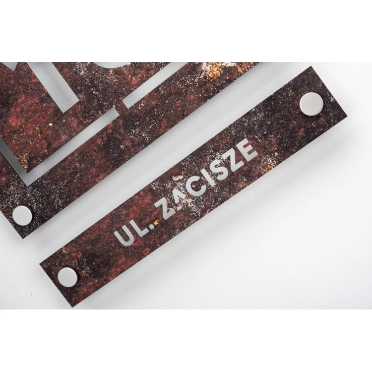 Zweiteiliges Hausnummernschild - Laminat Textures - Größe 297x260mm - SPD026
