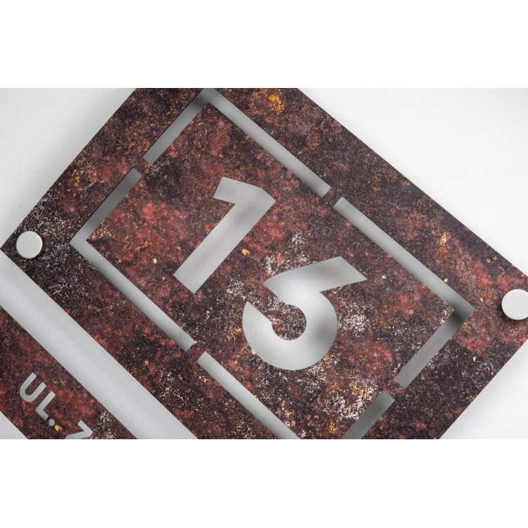 Zweiteiliges Hausnummernschild - Laminat Textures - Größe 297x260mm - SPD026