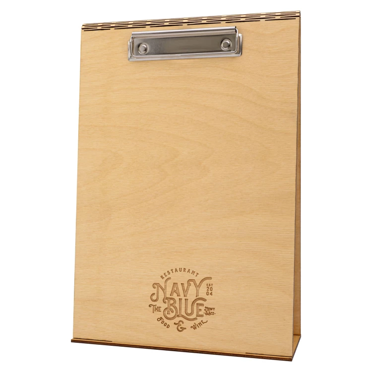 Doppelseitiger Holzständer mit Clip (A4-Format) - Größe 23x34 cm - ST087