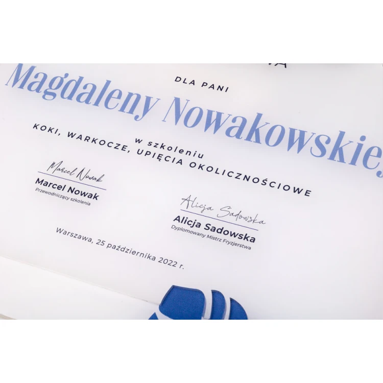 Akryl-Diplom - Teilnahmezertifikat - farbiger UV-Druck - DUV084