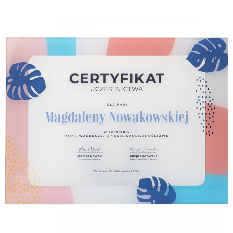 Akryl-Diplom - Teilnahmezertifikat - farbiger UV-Druck - DUV084
