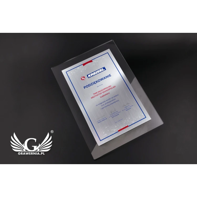 Akryl-Diplom - Dank für die Zusammenarbeit - Größe: 297x210mm (A4) - DUV035