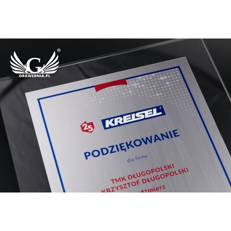 Akryl-Diplom - Dank für die Zusammenarbeit - Größe: 297x210mm (A4) - DUV035