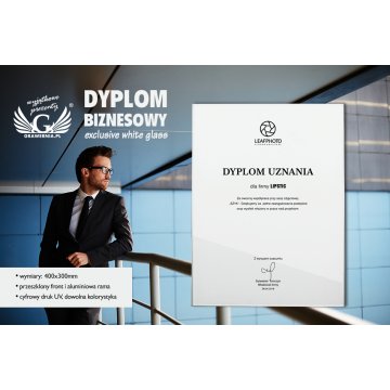 Exklusives Geschäftszertifikat Weißglas - Maße: 400x300mm - DUV033